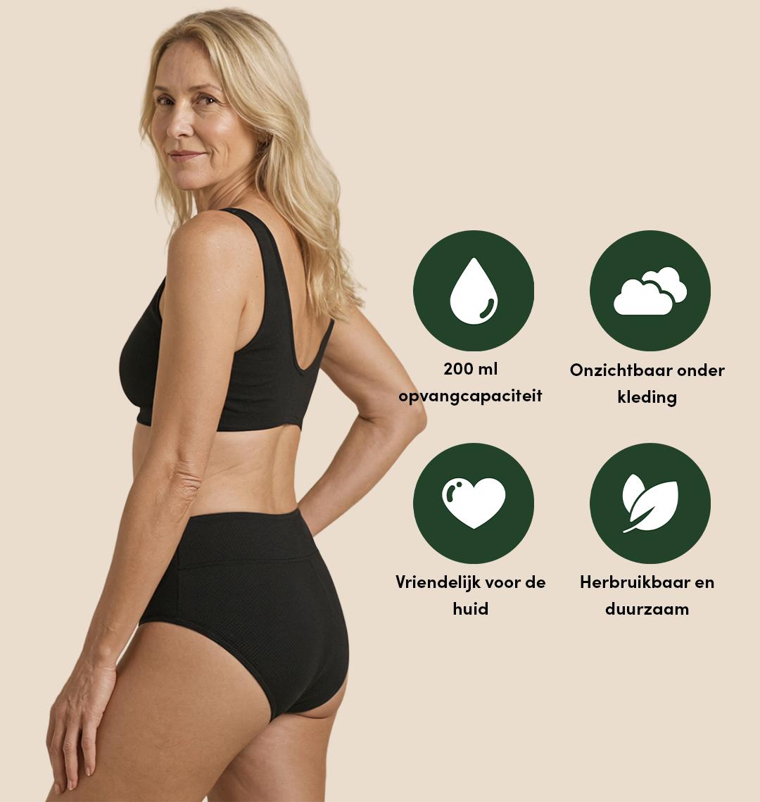 Classic Brief | Starker Urinverlust | 100% auslaufsicher, Tag & Nacht | Schwarz