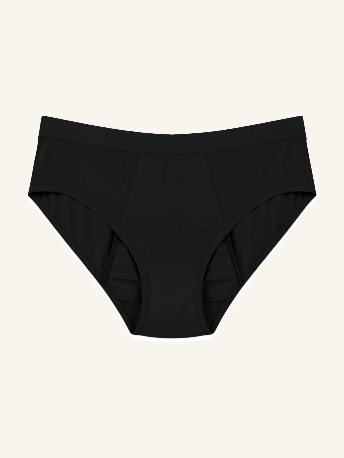 Hugger Brief | Nahtloser Komfort | 100% auslaufsicher, Tag & Nacht | Schwarz | Periodenunterwäsche