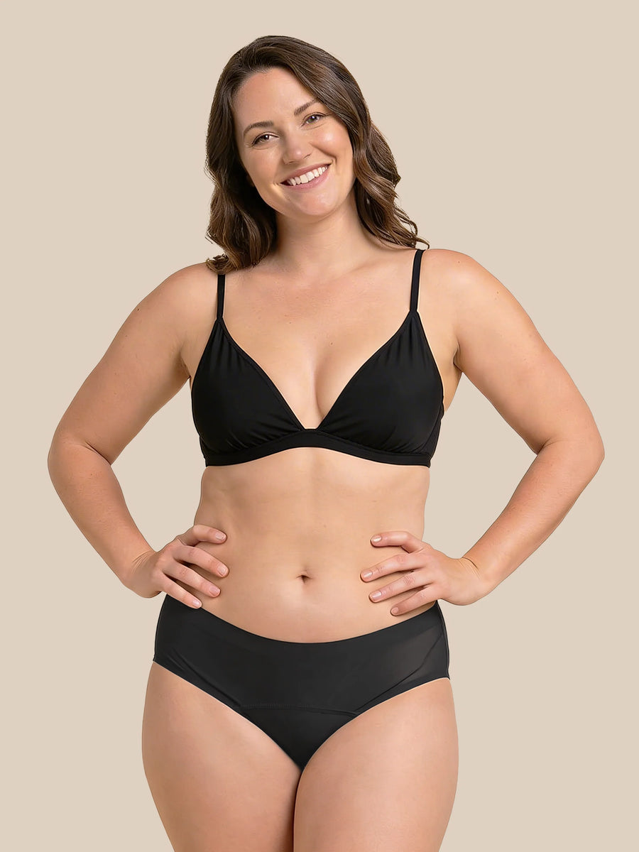 Menstruations-Schwimmbrief | Extra intensiv | 100 % auslaufsicher | Schwarz