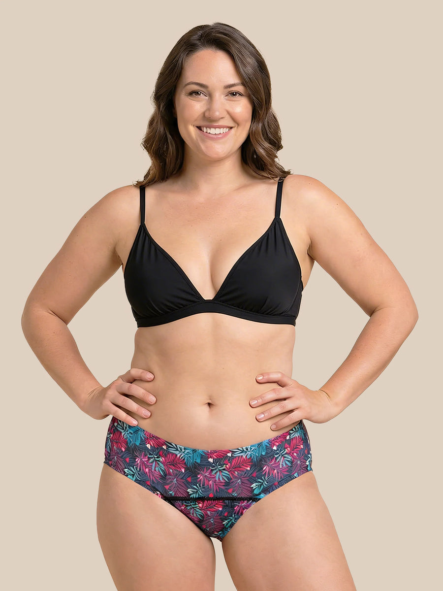 Menstruations-Schwimmbrief | Extra intensiv | 100 % auslaufsicher | Blumen