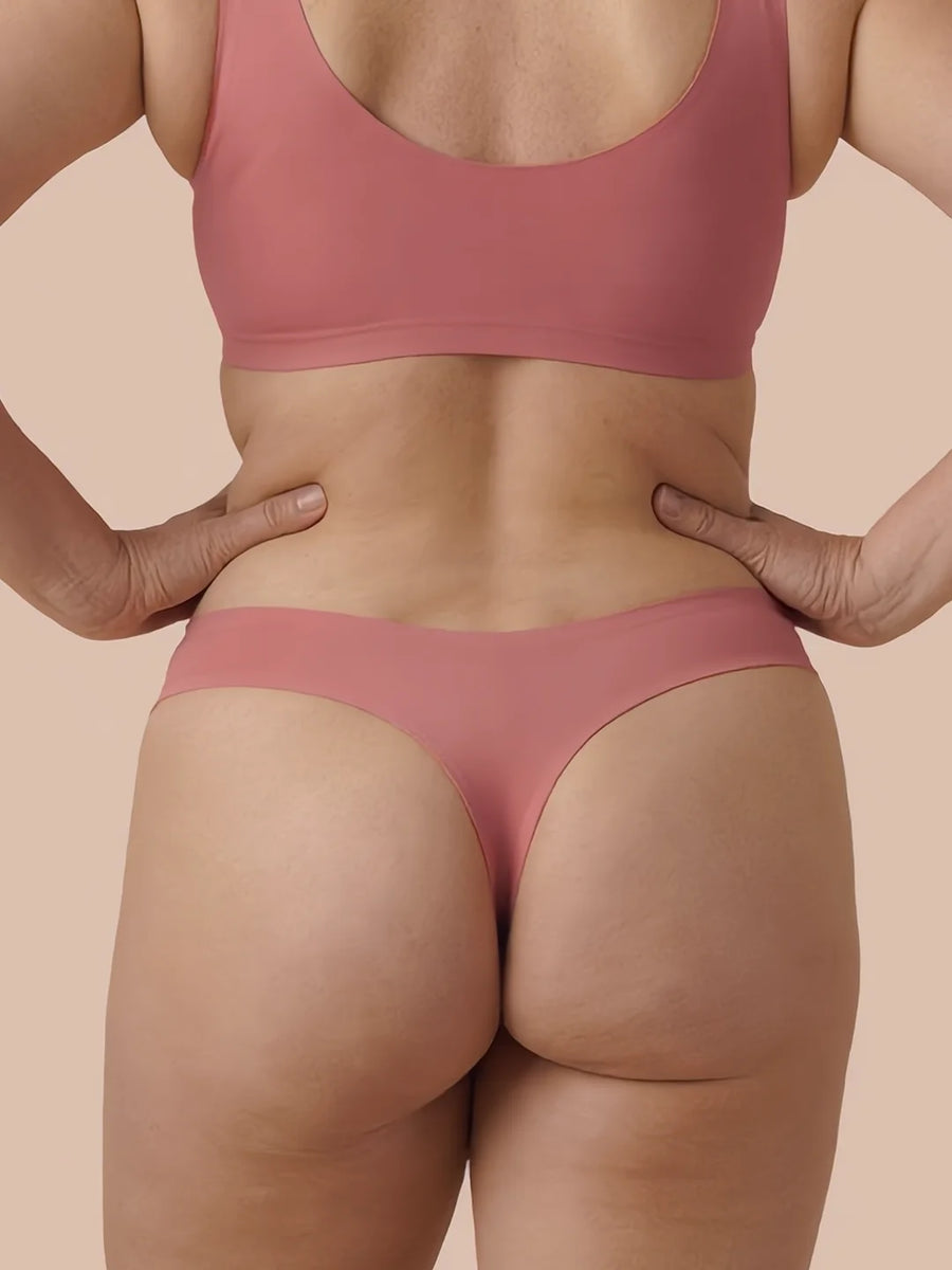 Nahtloser Brazilian | leichter Urinverlust & | Ultraweich & nahtlos | 100% auslaufsicher & Bio-Baumwolle | Rosa | Periodenunterwäsche