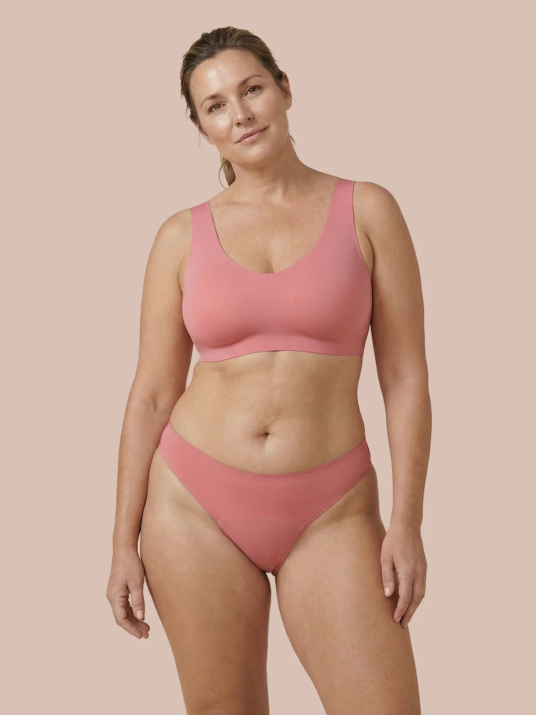 Nahtloser Brazilian | leichter Urinverlust & | Ultraweich & nahtlos | 100% auslaufsicher & Bio-Baumwolle | Rosa