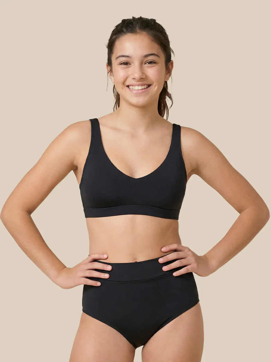 Menstruation Schwimmbrief Teenager | Extra intensiv | 100 % auslaufsicher | Schwarz