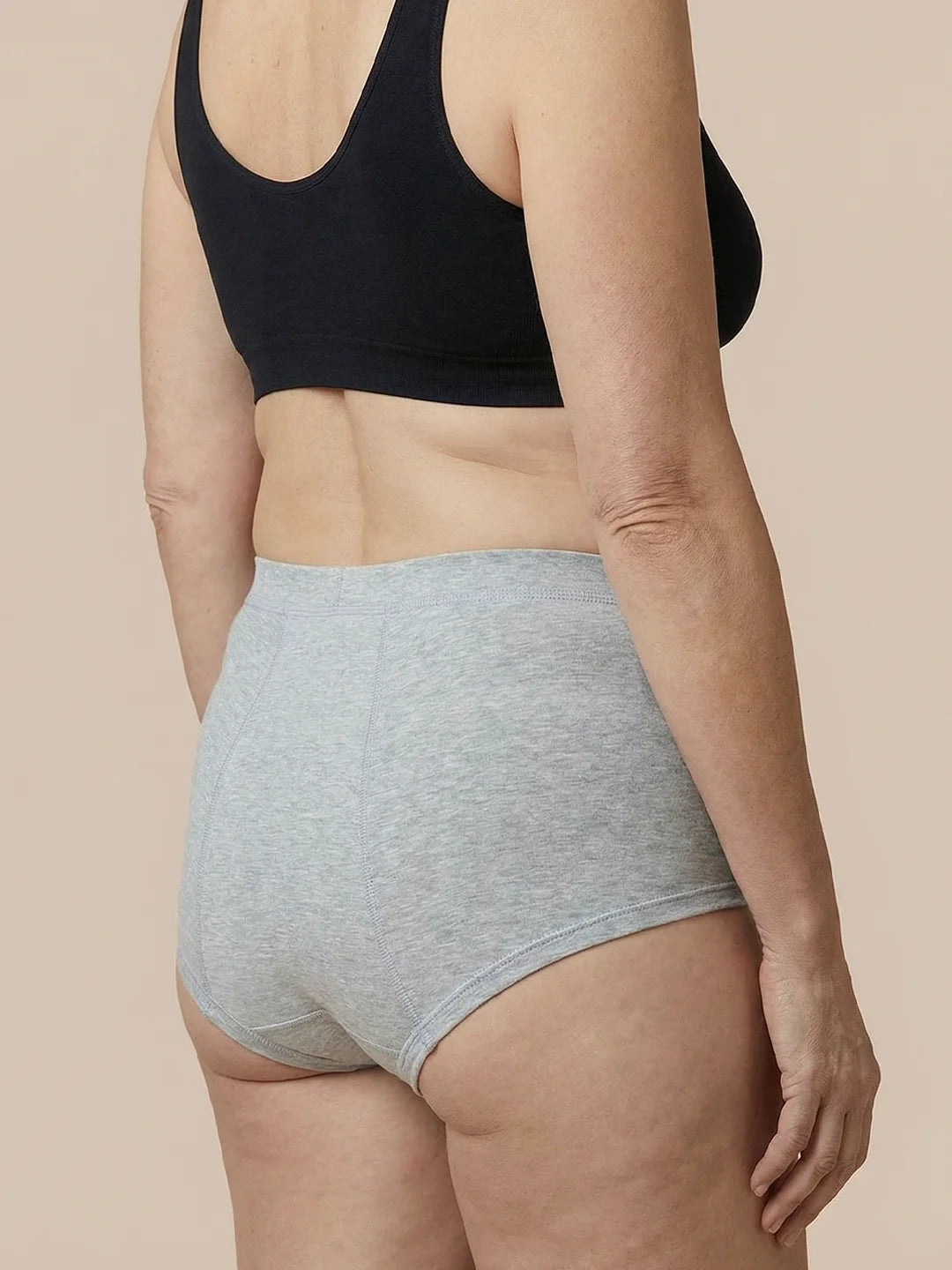 Inkontinenz Boxershort Brief | Starker Urinverlust | 100% auslaufsicher, Tag & Nacht | Grau