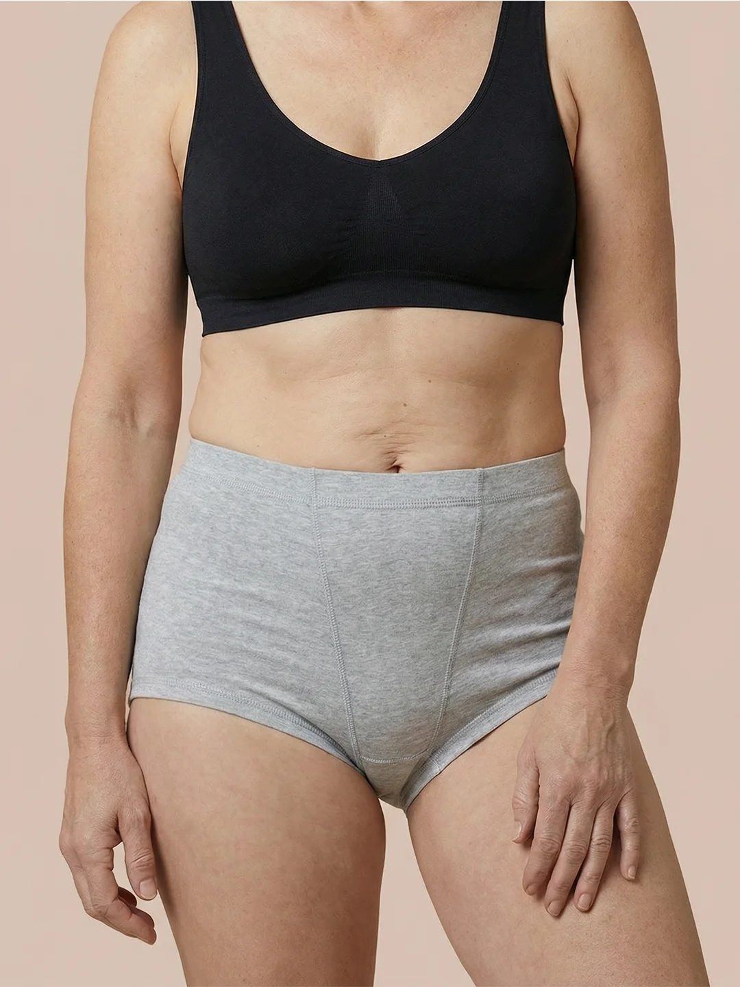 Inkontinenz Boxershort Brief | Starker Urinverlust | 100% auslaufsicher, Tag & Nacht | Grau