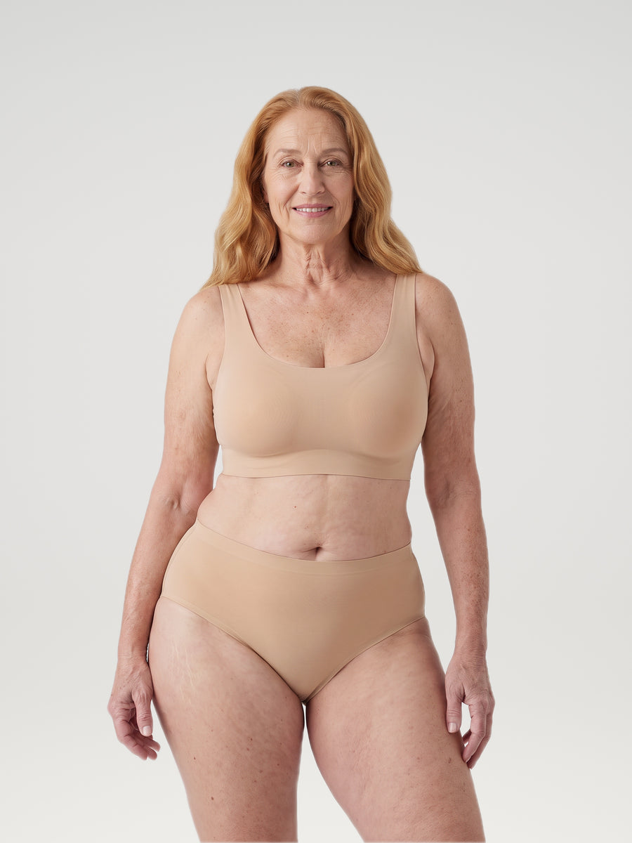 High Waist Brief | 100% auslaufsicher, Tag & Nacht | Apricot | Periodenunterwäsche