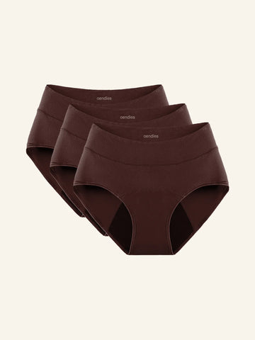 Huggster Brief | 3er-Pack | Starker Urinverlust | 100% auslaufsicher, Tag & Nacht | Dunkelbraun