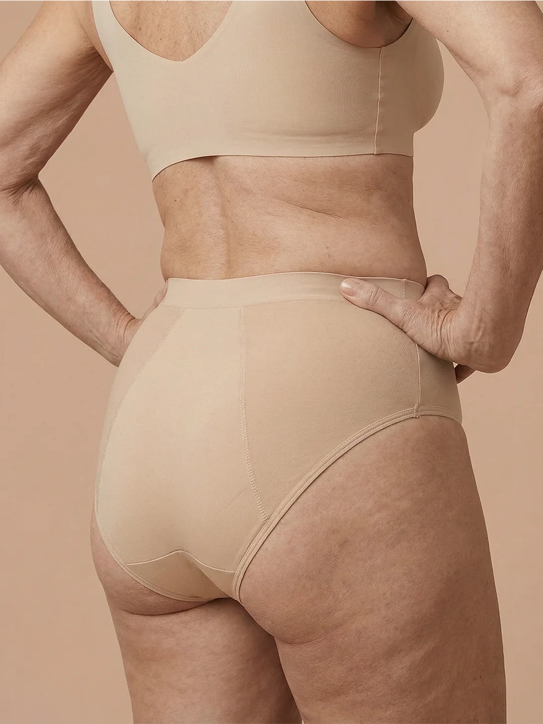 Naadloze Brief | Leichter Urinverlust | Ultra weich & nahtlos | 100% auslaufsicher & Bio-Baumwolle | Apricot