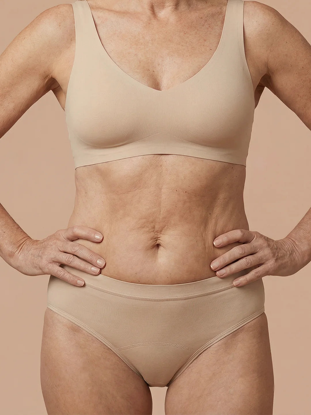 Naadloze Brief | Leichter Urinverlust | Ultra weich & nahtlos | 100% auslaufsicher & Bio-Baumwolle | Apricot