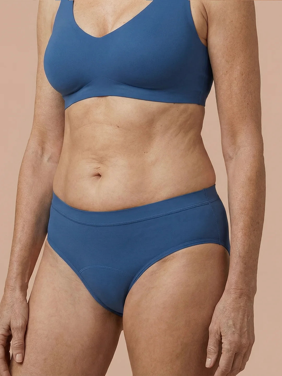 Nahtloser Slip | Leichter Urinverlust | Ultraweich & nahtlos | 100% auslaufsicher & Bio-Baumwolle | Blau | Oendies