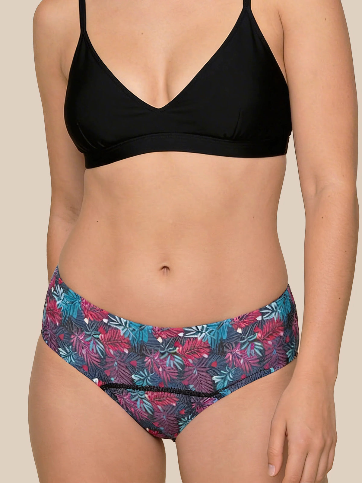 Menstruation Schwimmbrief Teenager | Extra intensiv | 100 % auslaufsicher | Blumen