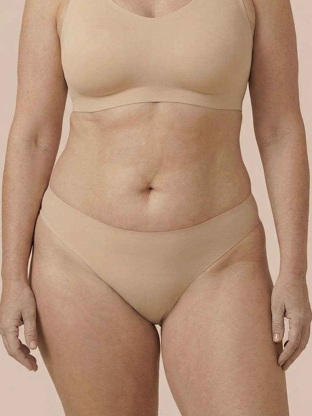 Nahtloser Brazilian | leichter Urinverlust | Ultraweich & nahtlos | 100% auslaufsicher & Bio-Baumwolle | Apricot