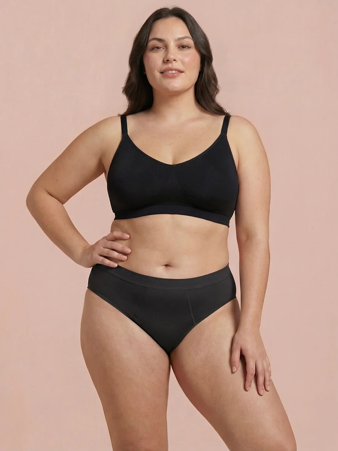 Invisible Hugger | 100% auslaufsicher, Tag & Nacht | Schwarz | Periodenunterwäsche