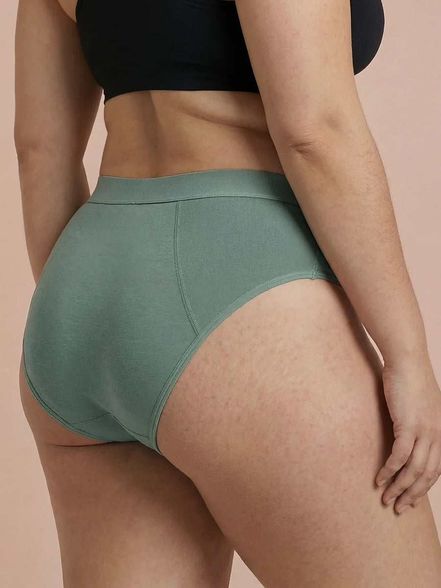 Invisible Hugger | 100% auslaufsicher, Tag & Nacht | Grün | Periodenunterwäsche