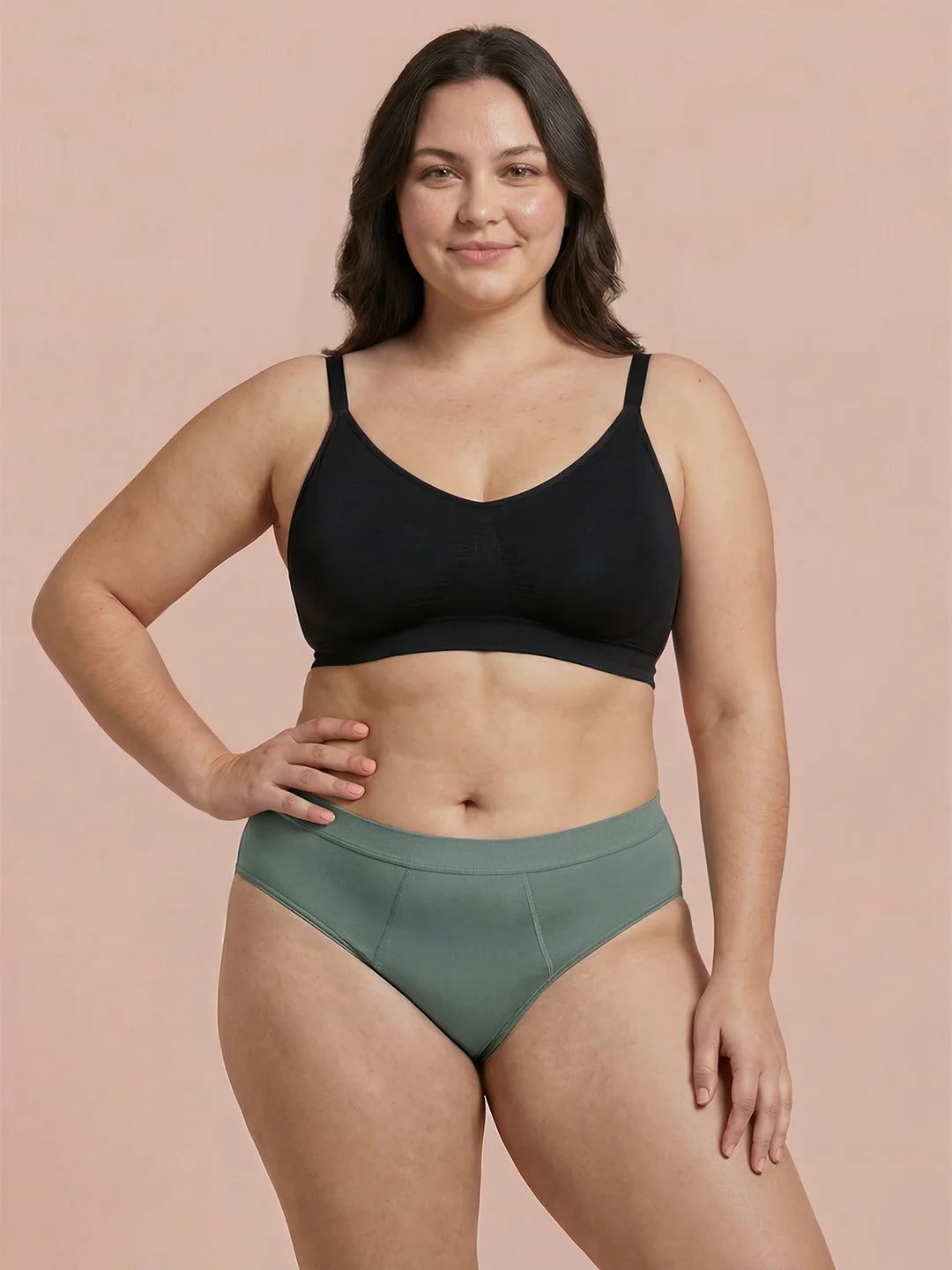 Invisible Hugger | 100% auslaufsicher, Tag & Nacht | Grün | Periodenunterwäsche