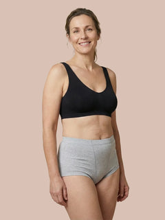 Inkontinenz Boxershort Brief | Starker Urinverlust | 100% auslaufsicher, Tag & Nacht | Grau