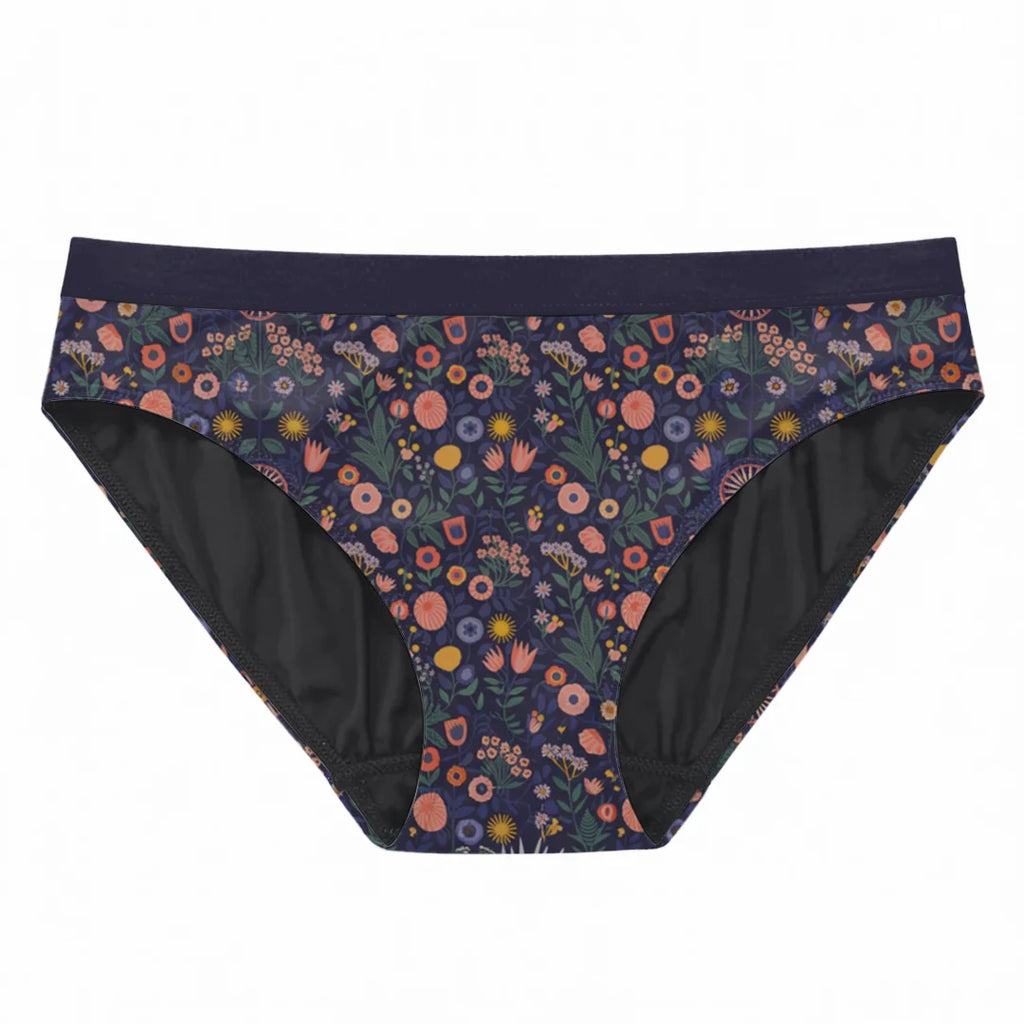 Oendies SoftShield -  Blumenmuster V1 - Menstruationsunterwäsche für Jugendliche