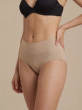 Menstruatie ondergoed apricot, close-up van gedragen huggster brief aan de voorkant