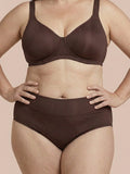 Menstruatie ondergoed chocolade, close-up van gedragen classic brief aan de voorkant